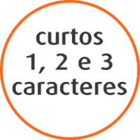 curtos de 1, 2 e 3 caracteres